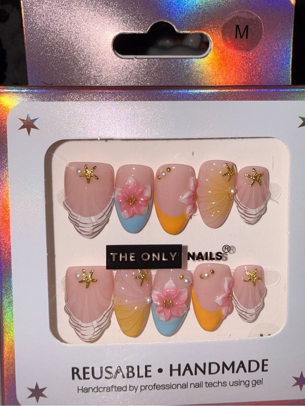The Only Nails Pink Floral Reusable Press-On Set